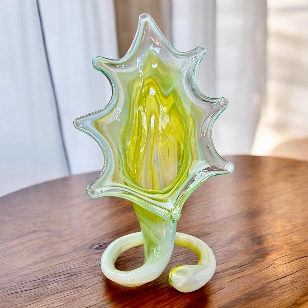 💛Murano Flower Stem Glass Sculpture
